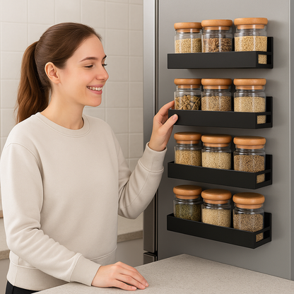 KIT MAGNETIKA™: 4 Estantes magnéticos - Orden sin taladro, armonía sin esfuerzo