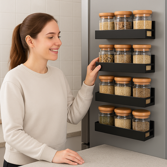 KIT MAGNETIKA™: 4 Estantes magnéticos - Orden sin taladro, armonía sin esfuerzo