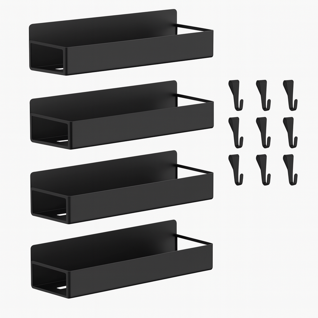 KIT MAGNETIKA™: 4 Estantes magnéticos - Orden sin taladro, armonía sin esfuerzo